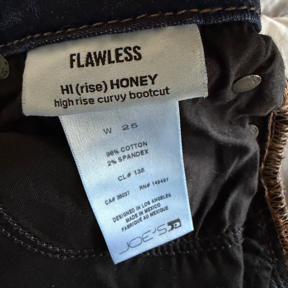 Joe’s Jeans Flawless Hi Rise Honey Bootcut Jeans Size 25 Dark Wash Stretch EUC - Picture 15 of 16